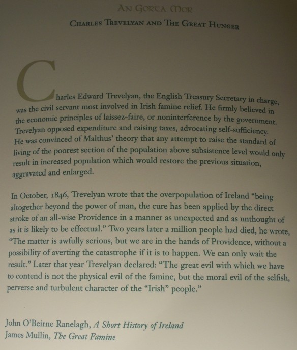 Great Hunger Museum in Hamden CT Charles Trevelyan's response to the Great Hunger